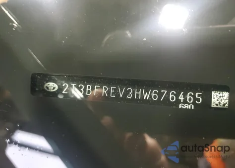 2017 Toyota Rav4 Le из США, поврежденный, VIN 2T3BFREV3HW676465